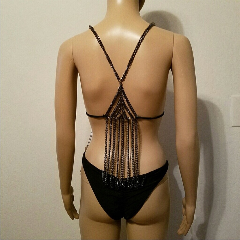 Brand New SKY Brand Black Monokini w/chains